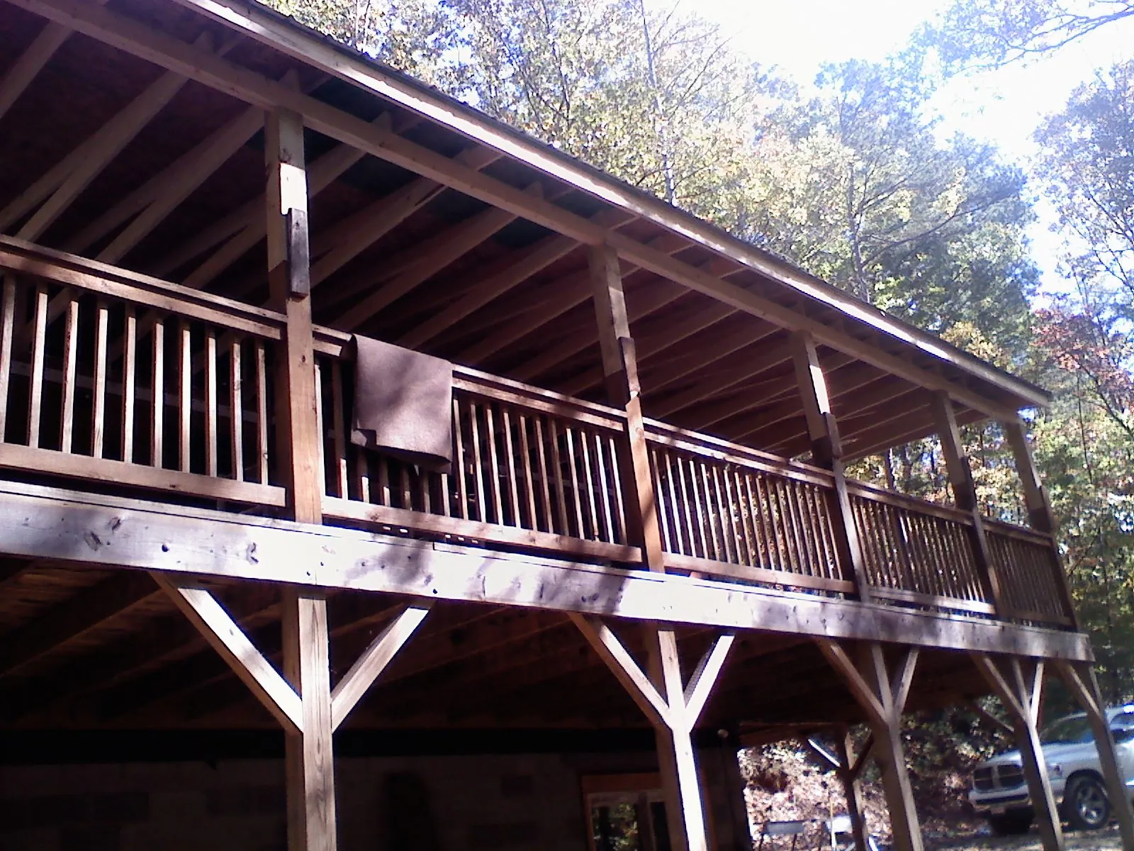 Timber framing under a new elevated porch and deck — Roof Leak Repair in Eliot by Roofing Brothers